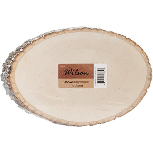 Wilson Basswood Round/Oval Plaque - Bulk Quantity Value Box Wood Slices, Medium 7-9" D (Pack of 10) Wilson
