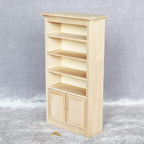 Toyvian 1 12 Dollhouse Furniture Wooden Dollhouse Bookshelf Cabinet Dollhouse Miniature Furniture DIY Dollhouse Accessories Unfinished Dollhouse