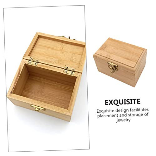 VOSAREA 1pc Box Wooden Storage Box Makeup Organizers Drawer Jewelry Organizer Unfinished Jewelry Cube Kids Jewelry Organizer Diy Trinket Keepsake VOSAREA