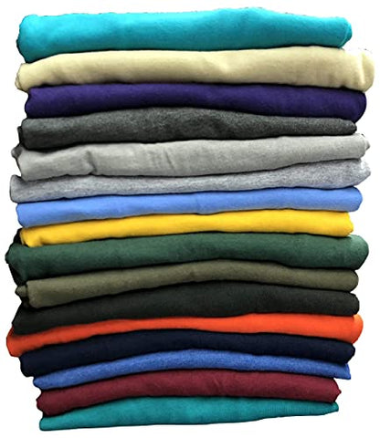 SOCKS'NBULK 12 Pack Mens Cotton Crew Neck Regular T-Shirts Bulk Short Sleeve Lightweight Tees Mix Colors, Size Large - WoodArtSupply