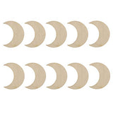 JANOU 20pcs Moon Wood Cutouts DIY Craft Embellishments Gift Unfinished Wood Ornaments Decoration JANOU