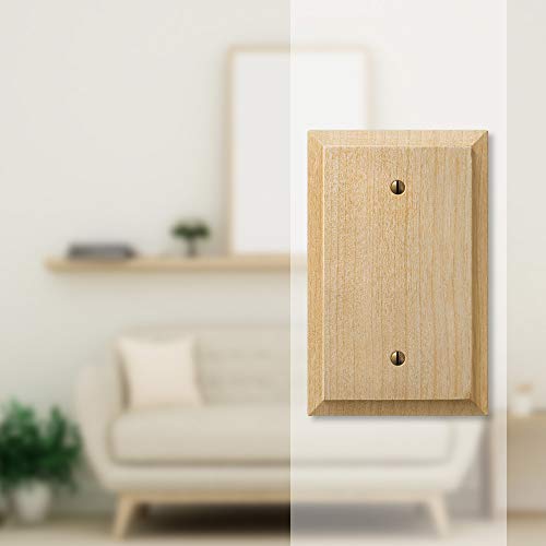 AMERELLE 180B Baker Single Blank Unfinished Wood Wallplate AMERELLE