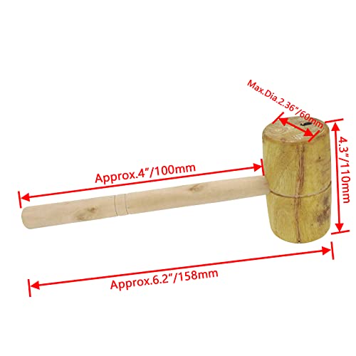 Bitray Wood Hammer Cross-stitch Mold Wood Mallet Wood Barrel Shaped Mallet Woodworking Hand Tool Bitray