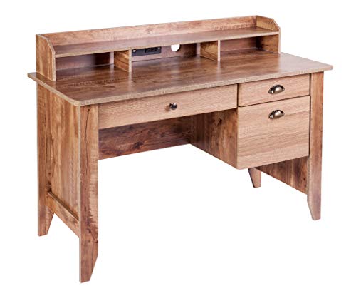 OneSpace Eleanor Executive Desk, Classic Oak - WoodArtSupply