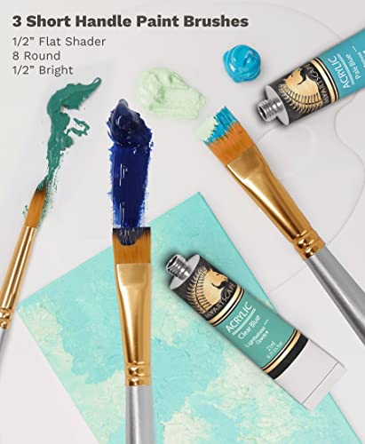 MyArtscape Acrylic Paint Set - 72 x 21ml Tubes with 3 Paint Brushes Art Supplies - Heavy Body Acrylic Paint Ideal Painting Kits for Adults MyArtscape