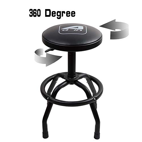 Aain LT13 Heavy Duty Garage Shop Stool for Garage,Adjustable Mechanic's Swivel Stool with Black - WoodArtSupply