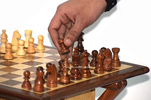 Star InternationalHandmade Magnetic Chess Table Rosewood Wood | Chess Set with Folding Game Board | Home, Office, Travelling and Gift Uses|100% STAR INTERNATIONAL