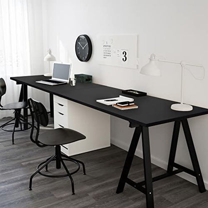 Kaboon Black Table Top 23.62" D x 59.1" W, Solid One-Piece Desktop, Universal Wood Countertop, Reversible Laminate Top, Double Desks, L-Desk DIY, for - WoodArtSupply