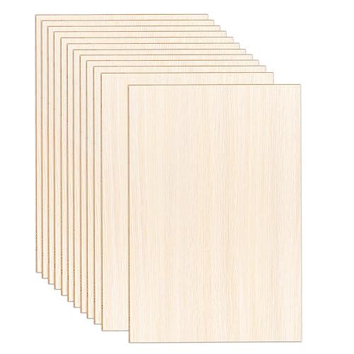 DIYDEC 12 Pack Basswood Sheets 12 x 8 x 1/13 Inch Thin Plywood Wood Sheets Unfinished Wood Squares Boards Balsa Wood Sheets for Crafts Architectural
