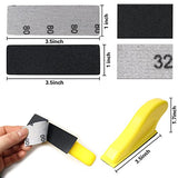60 Sheets Micro Detail Sander Paper Kit,3.5”x 1”Hand Sanding Block for Small Projects Wet Dry Hook & Loop Silicon Carbide 80 to 400 Grit Sandpaper MAXMAN