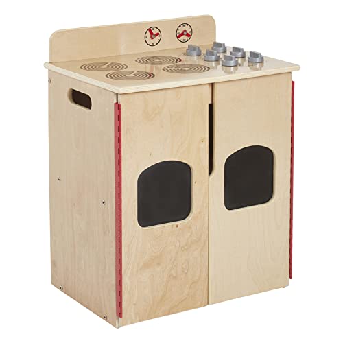 ECR4Kids Play Kitchen Stove, Wooden Playset, Natural ECR4Kids