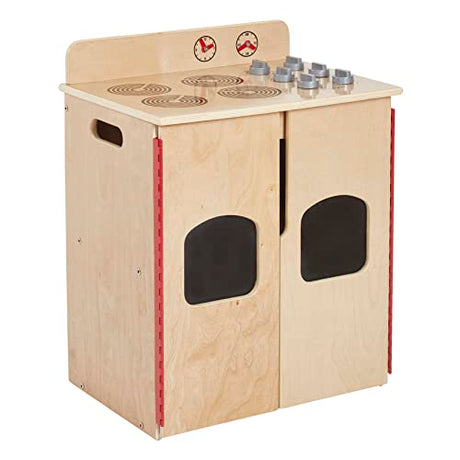 ECR4Kids Play Kitchen Stove, Wooden Playset, Natural ECR4Kids