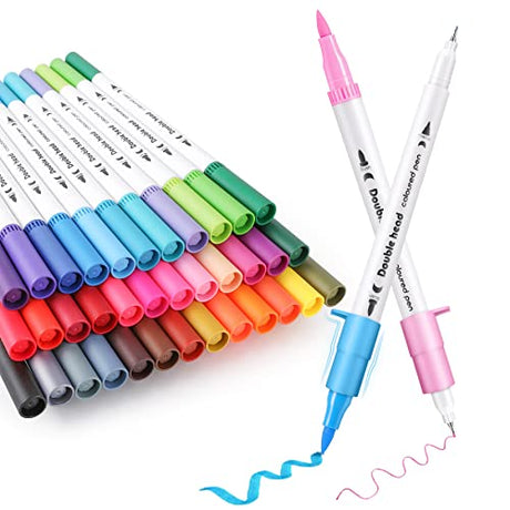 HQMaster Dual Tip Pens 36 Pack for Maker 3/Maker/Explore 3/Air 2/Air, 0.4mm & 1mm Color Pens Fine Point Pen Writing Drawing Accessories for Cutting HQMaster