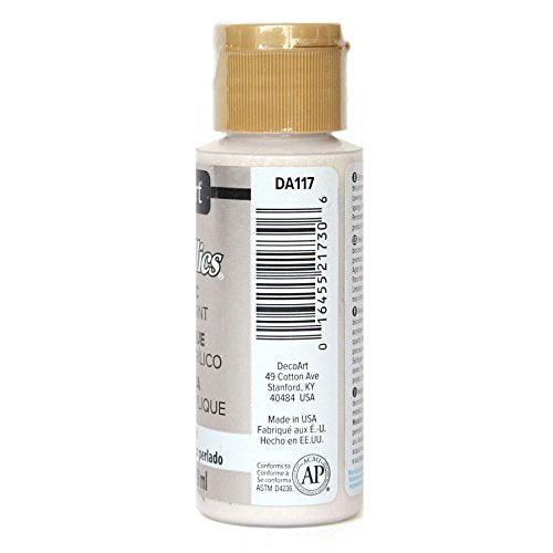 DecoArt Dazzling Metallics 2-Ounce White Pearl Acrylic Paint (DM-DA117) - WoodArtSupply