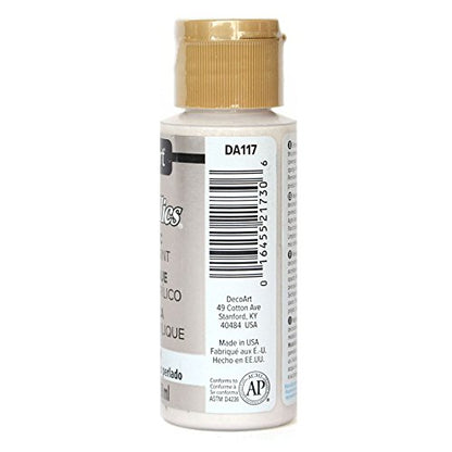 DecoArt Dazzling Metallics 2-Ounce White Pearl Acrylic Paint (DM-DA117) - WoodArtSupply