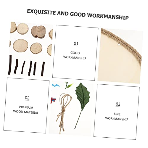 VILLCASE 1 Set DIY Log Painting Natural Wood Slices Painting Kit Unfinished Blank Sign Handmade Wood Painting Kids Toys Kid Craft Wedding Christmas VILLCASE