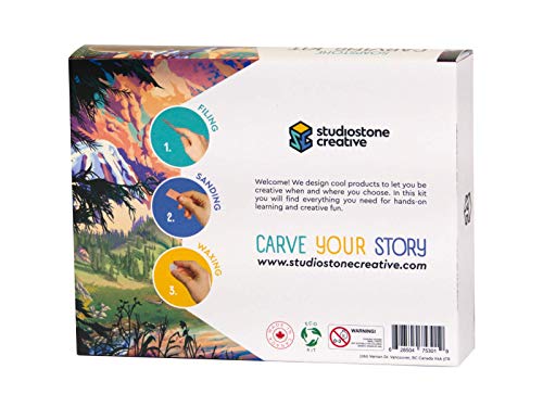 STUDIOSTONE CREATIVE DIY Arts & Crafts Carving Kit Kids Adults Bear Sculpture Soapstone - WoodArtSupply