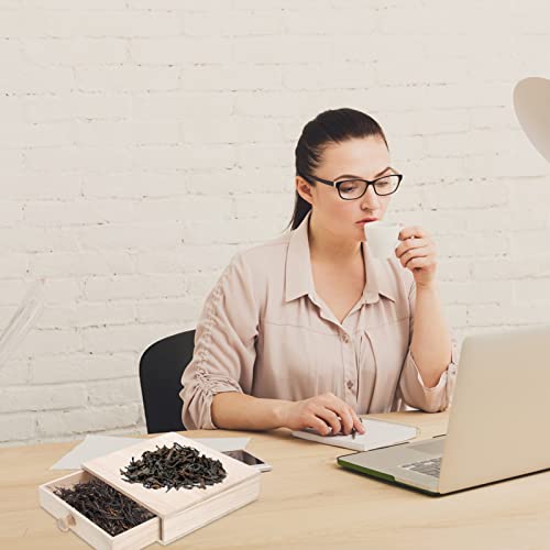 Toddmomy 1pcs Wooden Drawer Box Desktop Stackable Drawer Tea Bag Storage Drawer Unfinished Trinket Case Jewelry Organizer Holder for home Kitchen Toddmomy