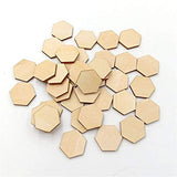 50 Pieces Small Hexagonal Shape Unfinished Wood DIY Crafts Wooden Cutouts Wood Discs Slices for Home DIY Projects Craft Decor, 1.57 Inches/40mm Qingmao