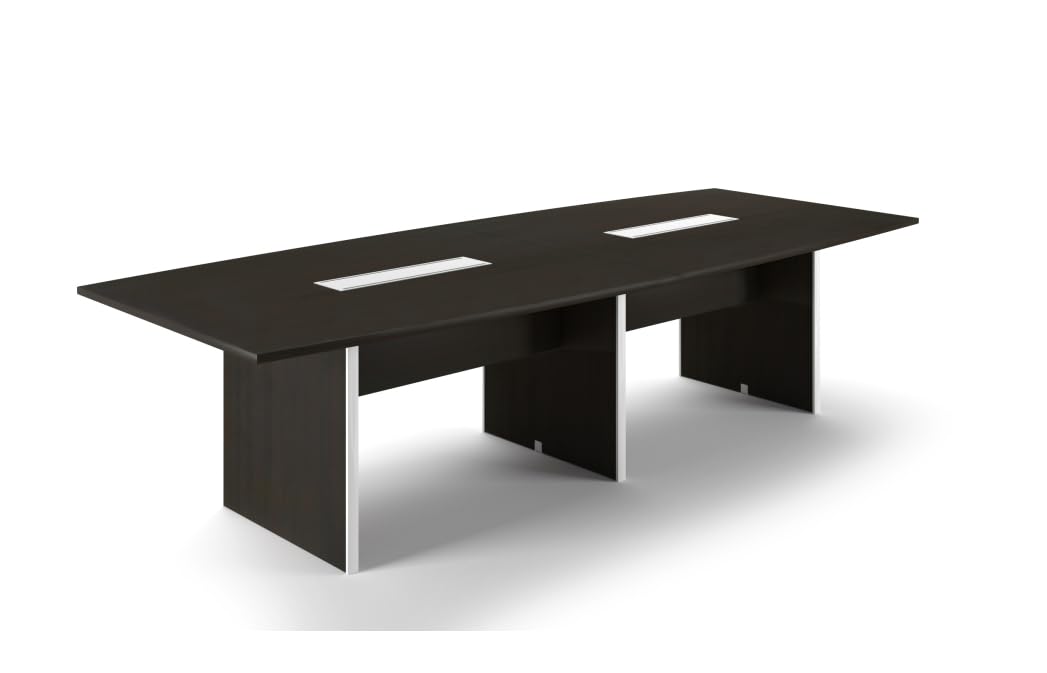 Potenza 10' Conference Table w/Grommets - Color : Grigio (Espresso) - WoodArtSupply