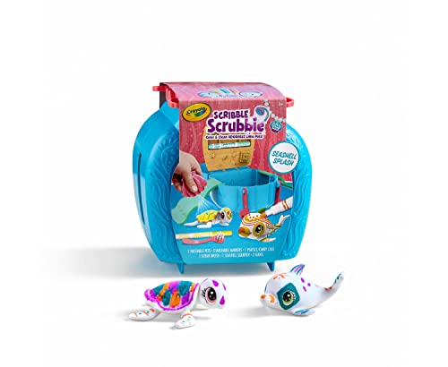Crayola Scribble Scrubbie Pets, Ocean Animals Playset, Color & Wash Creative Toy, Gift for Kids, Age 3-6 Crayola