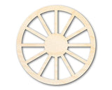 Unfinished Wood Wagon Wheel Shape | Rustic Farmhouse | DIY Craft Cutout | Up to 24" 10" / 3/4" 24 Hour Crafts