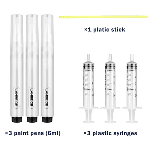 LANBEIDE Refillable Touch Up Paint Pens, 3Pcs Paint Brush Pens for Walls Repair, Furniture Repair Kit for Drywall, Wood Floors, Cabinets, Windows, LANBEIDE