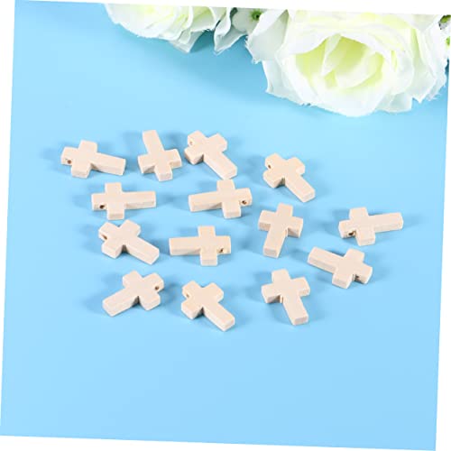 Tofficu 100pcs Unfinished Wooden Crosses Wood Cross Charms Unfinished Wood Cross Mini Wooden Crosses Wood Easter Cutouts Blank Wood Cutouts Cross Tofficu