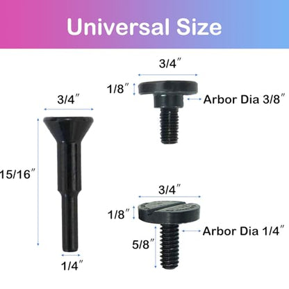 Crossarctic Cut-Off Wheel Mounting Mandrel Holder 3/8" & 1/4" Arbor Hole with 1/4" Shaft Stem for Die Grinder Accessories Drill Rotary Tool(3 Pack) - WoodArtSupply