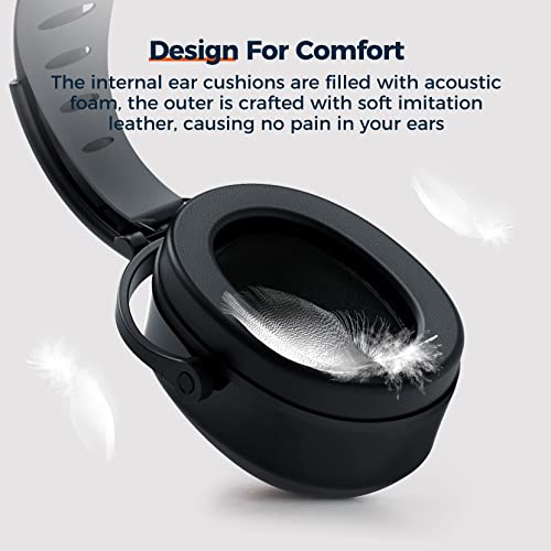 Ear Protection for Shooting, Noise Cancelling Headphones for Autism, Adjustable Noise Cancelling Ear Muffs for Adults, Earmuffs Hearing Protection Onhear