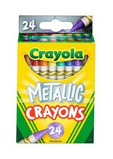 Crayola Metallic Crayons, Kids Art Supplies, 24 Count, Coloring Supplies, Gift for Kids, Ages 3, 4, 5, 6 Crayola