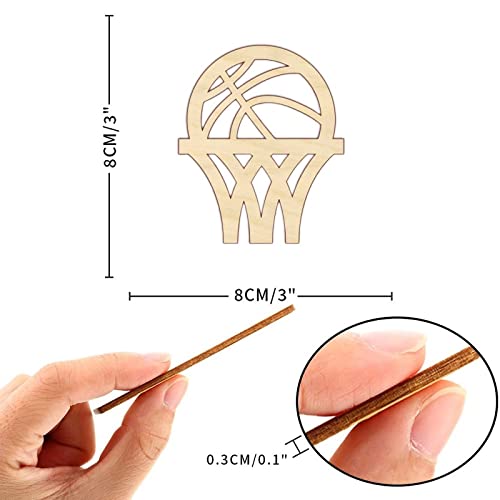 Basketball Net Wood Craft,Unfinished Wooden Cutout Art,DIY Wood Sign, Inspirational Farmhouse Wall Plaque,Rustic Home Decor for Bedroom Living Room Arupkeer