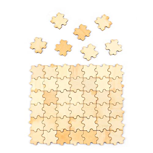 AUEAR, Unfinished Wooden Blank Jigsaw Freeform Blank Wood Piece for DIY for Crafts Arts Card Making (50 Pack) AUEAR