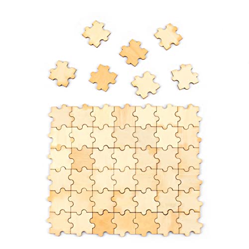 AUEAR, Unfinished Wooden Blank Jigsaw Freeform Blank Wood Piece for DIY for Crafts Arts Card Making (50 Pack) - WoodArtSupply