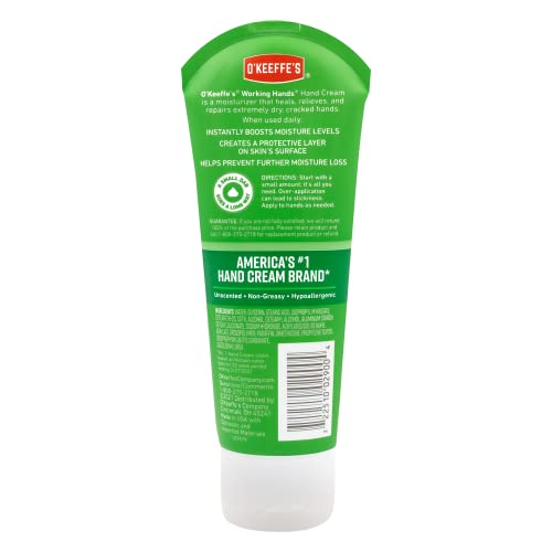 O'Keeffe's Working Hands Hand Cream, Relieves and Repairs Extremely Dry Hands, 3 oz Tube, (Pack of 2) O'Keeffe's