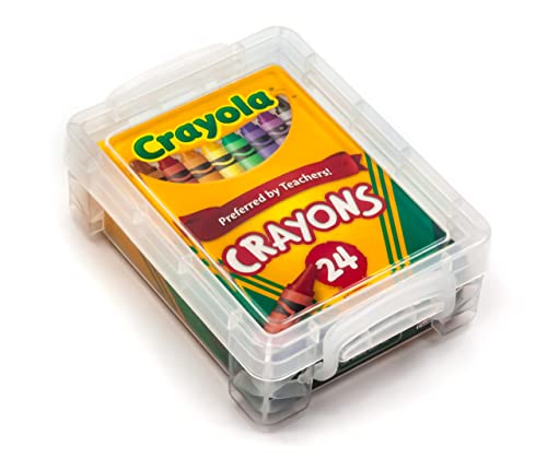 Crayola Crayons 24 Count with Clear Super Stacker Plastic Crayon Box (Bundle) - WoodArtSupply