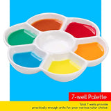 MEEDEN 7-Well Studio Porcelain Paint Palette Tray,Set of 3 w/Color Box, Artist Mixing Colour Tray by 4-3/4 Inches for Watercolor Gouache MEEDEN