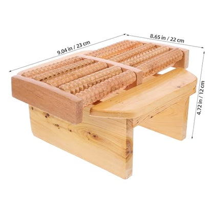 WOFASHPURET Wood Sauna Stool, Foot Rest Under Desk, Foot Roller Stool Sauna Footrest Portable Footstool Fool Massage with Roller for Work, Gaming, - WoodArtSupply