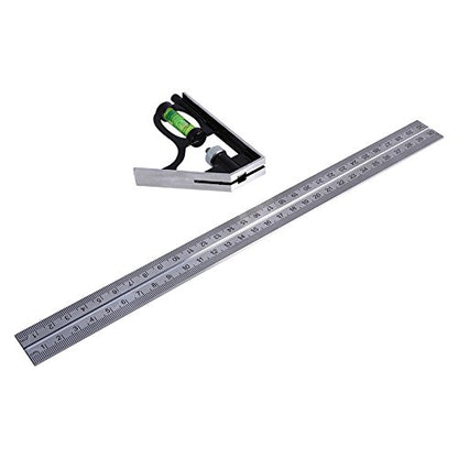 Combination Square Adjustable Square T Square Stainless Steel Multifunctional Combination Try Square Set Kit Right Angle Ruler GD - WoodArtSupply