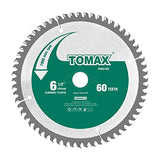 TOMAX 6-1/2-Inch 60 Tooth TCG Thin Aluminum and Non-Ferrous Metal Saw Blade with 5/8-Inch DMK Arbor TOMAX