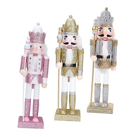 OFFSCH 3pcs Christmas Nutcracker Wood Decor Christmas Decor Clips Nutcracker Outdoor Desktop Nutcracker Decor Indoor Ornament Party Supplies Festival OFFSCH