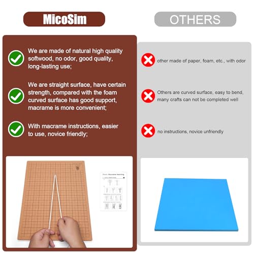 12X16 in Macrame Board for Braiding & Cording: Macramé Project Board for Braiding Bracelet Creating Macrame and Knotting Creations (12X16IN) MicoSim