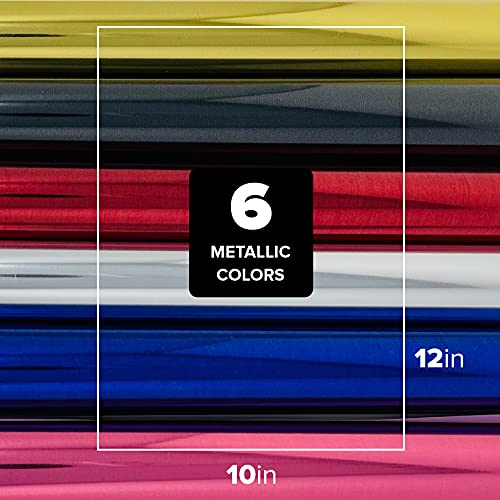Metallic Vinyl Heat Transfer Vinyl Gold Vinyl Sheets Pink Chrome Silver Metalic Permanent Metallic Vinyl Foil Adhesive Vinyl Metallic HTV Pack Foil HIPPIE CRAFTER