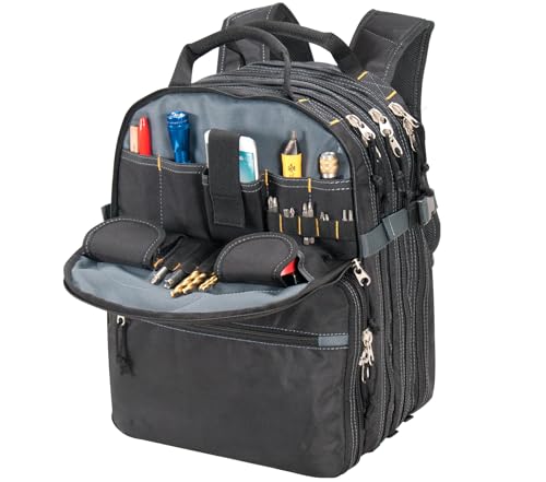 Custom Leathercraft1132 75-Pocket Tool Backpack Custom Leathercraft