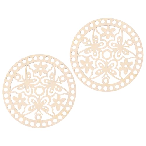 MECCANIXITY Crochet Basket Base Wooden Basket Bottom, 5.5"(14cm) Crochet Bag Bottom, Round Basket Bottom for DIY Basket Crochet, Bag Weaving Knitting MECCANIXITY