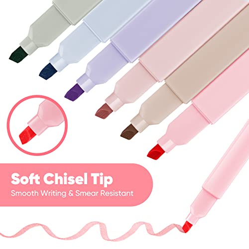 12pcs Assorted Colors Aesthetic Square Highlighters Pens Dual Tips Marker  Pen Highlighters No Bleed, Water Based, Quick Dry for School Office Journal  Supplies