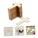 50pcs Easter Cross Cutouts Wood Crafts Unfinished Cross Unfinished Wood Cross Unfinished Blank Cross Craft Wood Chips Cross Embellishments Wood Toy SUPVOX
