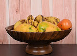 EDHAS Mango Wood Decorative Wooden Bowl Hand Carved Home Decor for Dining Table Center, Living Room, Kitchen Décor (12" x 12' x 4.75") EDHAS