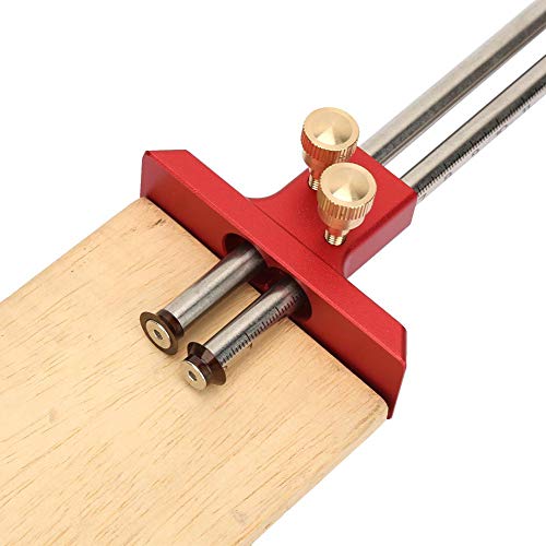 Antilog Wood Marking Gauge, Stainless Steel Woodworking Double Head Scriber Ruler Marking Gauge Wood Scribe Tool Carpentry Antilog