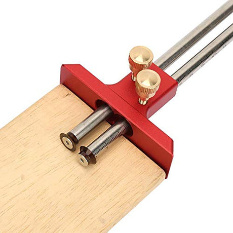 Antilog Wood Marking Gauge, Stainless Steel Woodworking Double Head Scriber Ruler Marking Gauge Wood Scribe Tool Carpentry Antilog
